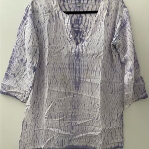 Light Lavender Patterned Women's Tunic Top